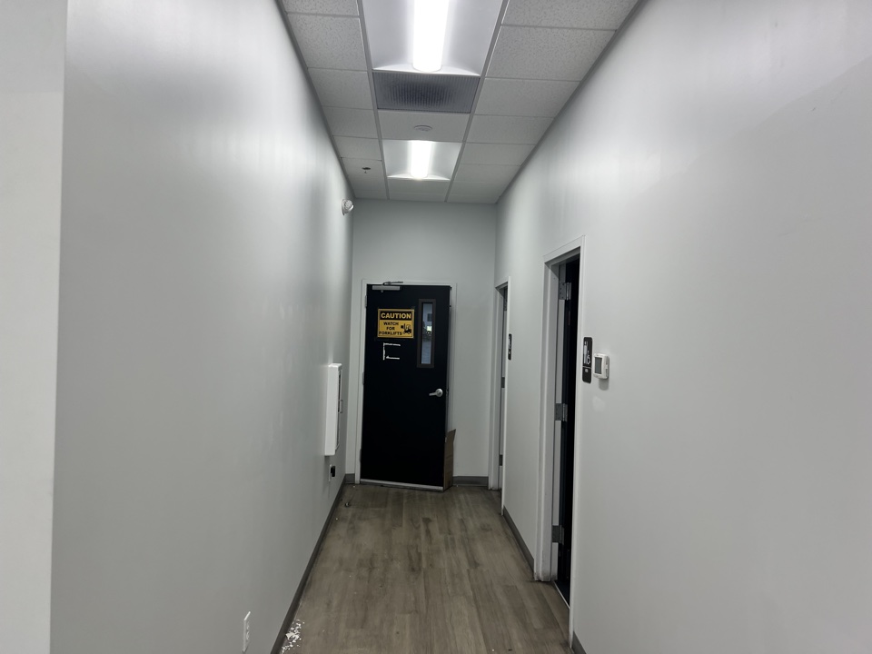 Freshly painted commercial hallway